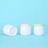 Storage Bottles 250ml White Cream Containers Luxury Wide Mouth Bottle Pink Green Cap Skincare Facial Jars Cosmetic Plastic Pots With Lids