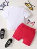Conjuntos de roupas meninos casual streetwear conjunto de manga curta carta impressão topo com shorts e calças de verão solto