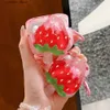 Hörlurstillbehör härliga 3D Popsicle Strawberry Orange Earphone Fall för AirPods 3 Pro Airpod 1 2 med krok Soft Summer Protective Cover Funday240322