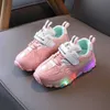 HBP Non-Brand Wholesale Kids Sneakers Children Baby Girls Boys Led Luminous Sport Run Sneakers Shoes kids Light Up Shoes