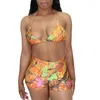 Women's Swimwear Sexy Bikini 2024 Floral Swimsuit Women Shorts Push Up Suit Brazilian Summer Beachwear XXL Sling Top