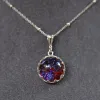 ネックレスITSMOS DRAGON'S BREARS PENDANT NECKLACE FIRE OPAL RAUND CABOCHON 13mmヴィンテージ女性用エレガントなギフトブルーライトネックレス