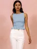 Kvinnors tankar 2024 Summer Fashion Sweet Lace Slim Slimming Axless ärmlösa Vest Clothing Crop Y2k Top Croped T-shirt