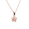 Hangers Sterhanger Verguld 14K Rose Gold Hollow Out Flower Ketting Modieus en eenvoud Sleutelbeenketting Sieraden