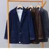 Herbst Casual 100% Baumwolle Cord Safari Anzüge für Männer Kleidung Einfarbig Blazer Männer Jacken Übergröße BL1009 240313