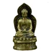 Estatuetas decorativas especiais antigas de bronze tibetano feitas à mão estátua de Buda Sakyamuni