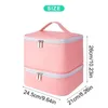 Sacs de rangement Sac de vernis à ongles de grande capacité Sac à main cosmétique portable Double couche pour