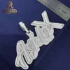 Designer S925 VVS Custom VVS Moissanite Letter Högkvalitativ rund Brillant Cut 925 Silver Hip Hop Initial Fine Jewelry Pendant