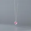 Ciondoli Collana in argento sterling 925 di marca stile coreano con diamanti Amore catena dolce clavicola Regalo di compleanno per San Valentino da donna