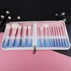 kademeli pembe 14pcs yumuşak sentetik saç makyaj fırçaları set-quick kurutma fiber kozmetik araç kalemleri u5um#