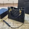 Women Vintage Designer Caviar Skórzane torby na tote