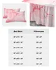 Spódnica łóżka różowa marmurowa konsystencja elastyczna sprężona łóżka z poduszkami przeciwsłone