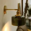 Wall Lamps Luxury Green Glass Modern Lamp Beside Bedroom Bathroom Mirror Light Switch Copper Sconce Lighting Luminaria LED