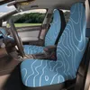 Housses de siège de voiture doux bleu Groovy rétro Boho vagues mignon pour véhicule femmes ensemble de 2