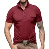 Męskie koszule T Fashion Collar Block Block Koszulka swobodne krótkie rękawie Najwyważone mężczyzn luksusowa koszulka z rękawem T-shirt