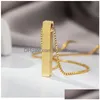 Pendentif Colliers 3D Bar Bijoux islamiques Collier en acier inoxydable plaqué or 18 carats pour Eid Al Fitr Cadeau d'amitié Ramadan Drop Deliver Dh6Xa