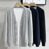 2024 American New Spring and Autumn Knitwear Sweater Knitted Cardigan Casual Coat Outerwear Men's