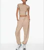 T-shirt côtelé à manches courtes et col rond pour femme, haut en coton de haute qualité, Short de jogging populaire 2023