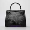 Hremms Kelyys 10A crossbody bag designer handbag messenger 2024 New Crocodile Skin Womens Bag Genuine Leather Handbag Fashion Trend Belly With Real Logo