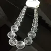 Femmes grande boule transparente acrylique collier ras du cou déclaration cristal perlé Long pendentif collier bijoux 240311
