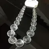 Vrouwen Grote Acryl Clear Ball Choker Verklaring Ketting Kristal Kralen Lange Hanger Kraag Sieraden 240311