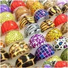 Anneaux de bande 100pcs bague animale peau de léopard mélange résine pour hommes et femmes en gros fête de mode bijoux mignons cadeau drop livrer Dhgarden Dhydh