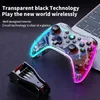 Spelkontroller Joysticks Switch Game Handle Switch Pro Transparent lysande handtag RGB Dazzling Android Phone Handley240322