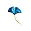 Kolczyki Dangle Retro eleganckie broszki liści ginkgo dla kobiet przyjęcie weselne kwiat pin moda bijouterie a