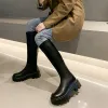 Boots CHIGH BOOTS BOOTS PLATSORES FEMMES SLIM ÉPARTE