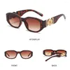 Sunglasses Beach Thick Frame Y2K Trendy Sun Glasses With Metal Rose Design Vintage Shades Irregular