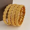 24K Dubai Color Bangles For Women Gold Plated Indian African Hard Bracelets Charm Wedding Ethiopian Arabic Hand Jewelry Luxury 240307