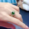 Cluster Ringen Royal Design Trouwring Voor Vrouw 6 Mm 8 Mm 1ct Natuurlijke Diopside 925 Sterling Zilveren Sieraden Met 18K Verguld