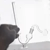 Pipes de bulles d'eau en gros de la main Pipe de verre du brûleur d'huile portable 14 mm femelle pyrex épais plate-forme de baisse du système de tuyau de tabac en verre avec tuyaux d'ongle à huile mâle