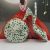 Robe chaussures Baoyafang vert bout pointu perle mariée mariage et sac mince talon slingbacks femme dames chaussure de fête peu profonde femmes