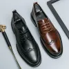 Brogue chaussures en cuir chaussures d'affaires de luxe hommes robe formelle Oxfords mode chaussures de bureau Gentleman dîner chaussures Schoenen Heren