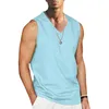 Herrtankstoppar Alla hjärtans dag Mens Summer Beach Simple Classic Solid Color V Neck Bomull och ärmlös Gym T-shirt Bodybuilding