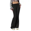 Kadınlar Sıradan Pantolon Düz Renk Yüksek Bel Spor Moda Allmatch Street Flare Long Pantalones de Mujer Y2K 240309