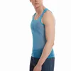 Canotte da uomo Canotte muscolari in maglia lucida Canottiera trasparente sexy Maschile Palestra Fitness T-shirt senza maniche trasparente morbida