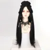 Chignon seeano hanfu wig pannband kvinnor kinesisk stil syntetisk hårstycke antik modellering cos pad hår tillbehör huvudbonad svart