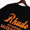 T-shirts voor heren Klassieke stijl Casual Oranje Letter Bedrukt T-shirt Heren Paar Retro Wassen Mode Groot binnenlabel H240401