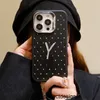 デザイナーファッションデザイナー15Pro iPhoneケースiPhone 15Promax 14pro 13 Mens Womens Luxury Crystal Phone Case Classic Gifts555FBのシルバーレターケース