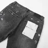 Lila Jeans Herren neue elastische Slim-Fit-Sommer-Trend-Freizeithose mit geradem Bein