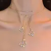 Kettingen Elegante Holle Vlinders Kwastje Hanger Choker Ketting Vrouwen Gouden Kraag Sleutelbeen Sieraden Gift