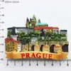 Magnesy lodówki Czech Republika Magnesowiec Magnes Praga Budynek Budynek turystyczny pamiątka magnetyczna naklejka na naklejki do naklejki domowej Dekoracja domu Y2403