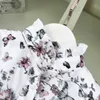 Nieuwe designer kinderkleding meisjes jurken Vlinder bloemenprint kind rok kant Prinses jurk Maat 90-150 CM baby japon 24Mar