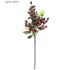 Faux Floral Greenery Christmas Artificial Olive Fruit Bean Branch Berry Simulation Flower Home Decoration Flower Wall Plant Wall Fake Flower Y240322