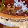 Orecchini pendenti Moda bohémien Gancio per l'orecchio Stella Luna Combinazione Modello di fungo cavo Matrimonio Vacanze Natale Ornamenti in lega neutra