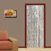 Aufkleber Türaufkleber PVC selbstklebende wasserdichte Vinylwandpapier 3D nordischer Stil Baummaserung Wandbild Wohnzimmer Schlafzimmer Heimdekoration