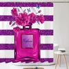 Shower Curtains Girly Shiny Purple Eyelash Makeup Curtain Bath Set Polyester Bathroom Eye Lash Home Decor With Hooks