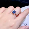 Cluster-Ringe, komplett aus natürlichem Sterling-Silber 925, Damen-Ring mit London-Blautopas, Farbe: superhell, Verlobungsgeschenk, Boutique